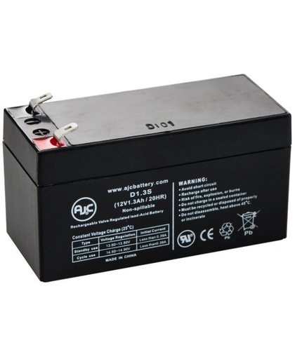 AJC® Battery geschikt voor Yuasa Enersys NP1.2-12 12V 1.3Ah Verzegelde loodzuur accu