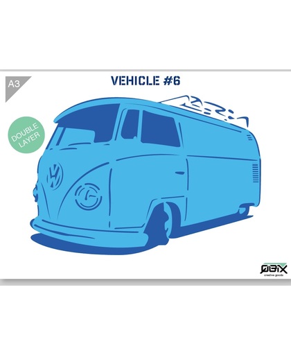 Sjabloon VW Hippie Bus Karton Stencil A3 42 x 29,7 cm - 2-laags