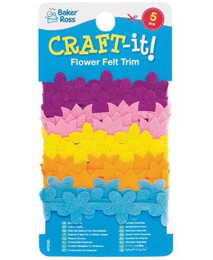 Bloemvormige vilten versieringen die kinderen kunnen gebruiken om knutselwerk mee te maken, versieren en presenteren   Creatieve knutselspullen (5 stuks per verpakking)