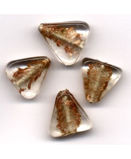 24 Stuks Hand-made Jewelry Beads - Driehoek - Transparant Goud