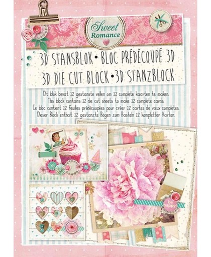 Studio light stansblok, 12 kaarten, sweet romance