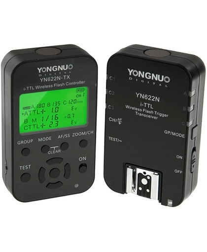 YONGNUO YN622N-KIT i-TTL Wireless Flash Trigger Controller + Transceiver Kit voor Nikon Camera
