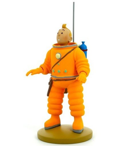 Kunsthars figuurtje Kuifje als Astronaut (+/- 12cm)