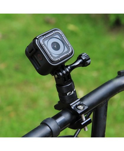PULUZ 360 graden rotatie aluminium handgreep fiets adapter montage met bevestigings schroef voor GoPro HERO 6 / 5 sessie / 5/4 sessie / 4/3 + / 3/2/1, Xiaoyi sport camera (zwart)