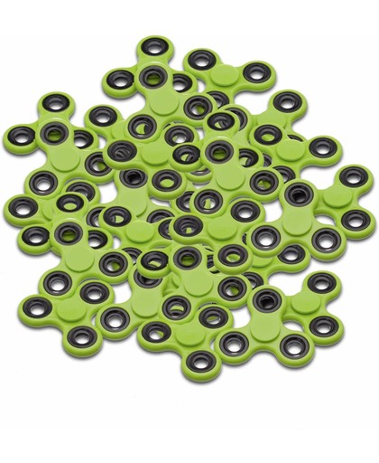 relaxdays 25 x Fidget Spinner groen - ontspanning hand spinner - hoge kwaliteit - 25 stuks