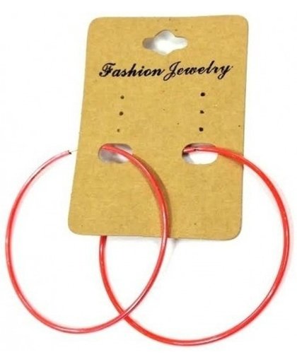 Ronde oranje Koningsdag oorbellen 5 cm - sieraden oorbellen