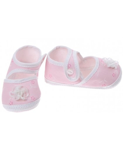 Junior Joy babyschoenen Newborn meisjes roze met bloemetjes