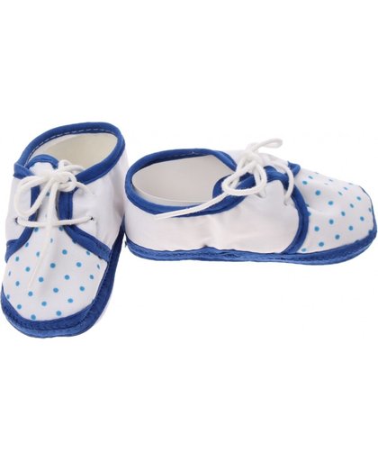 Junior Joy babyschoenen Newborn junior wit/blauw met stippen