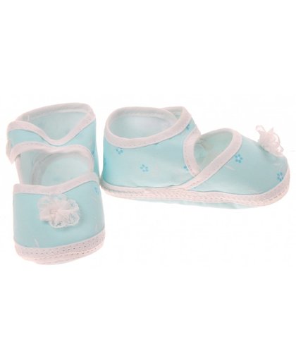 Junior Joy babyschoenen Newborn meisjes lichtblauw met bloemetjes