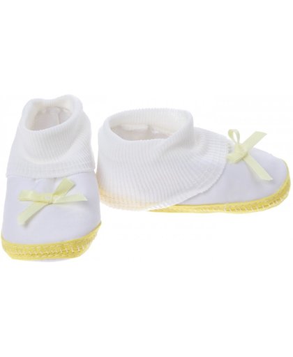 Junior Joy babyschoenen hoog Newborn meisjes wit/geel met strik