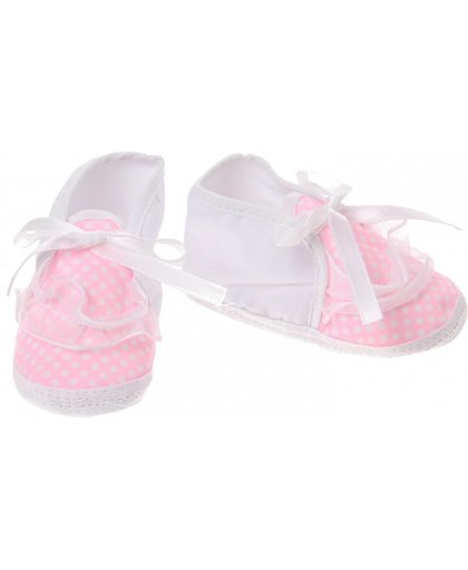 Junior Joy babyschoenen Newborn meisjes wit/roze met stippen