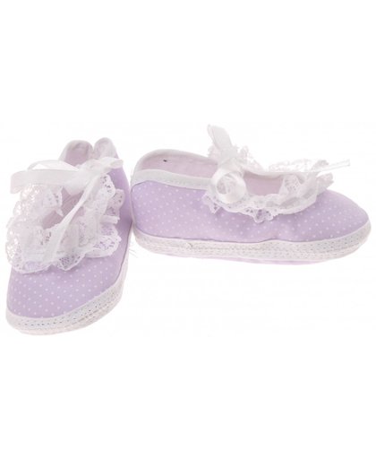 Junior Joy babyschoenen Newborn meisjes paars/wit met stippen