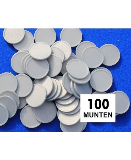 Kleinverpakking: Blanco consumptiemunten / drankmunten - zilver - 100 stuks