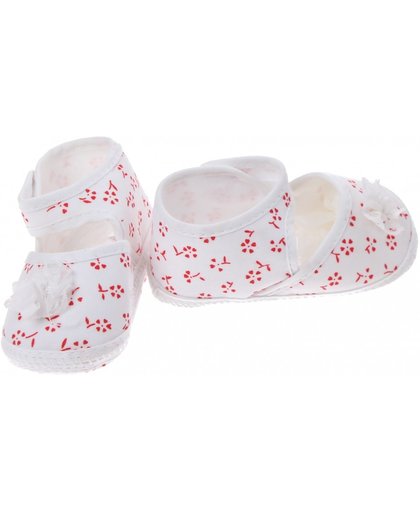 Junior Joy babyschoenen Newborn meisjes wit met rode bloemetjes