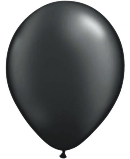 Zwarte Metallic Ballonnen 30cm - 50 stuks