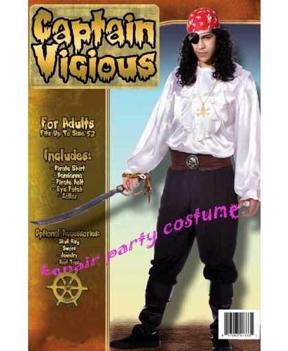 Piraat bevat koppel ooglap shirt kraag hoofddoek maat M/L