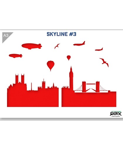 Sjabloon London Skyline Karton Stencil A3 42 x 29,7 cm