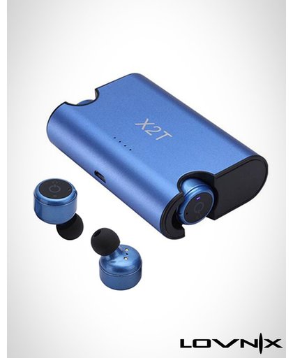 Lovnix X2 - Draadloze oordopjes met ingebouwde powerbank| Bluetooth | Exclusieve model | Alternatief Airpods | Geschikt voor alle bluetooth toestellen | Blauw