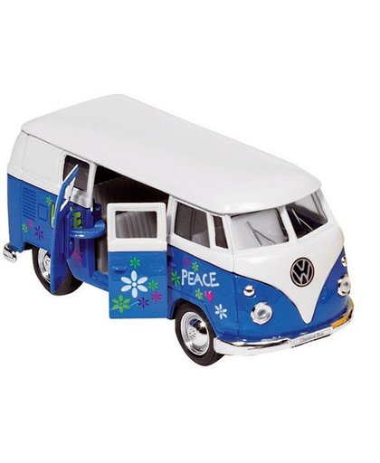 Goki Metalen Volkswagen Microbus 1962: Blauw Met Opdruk