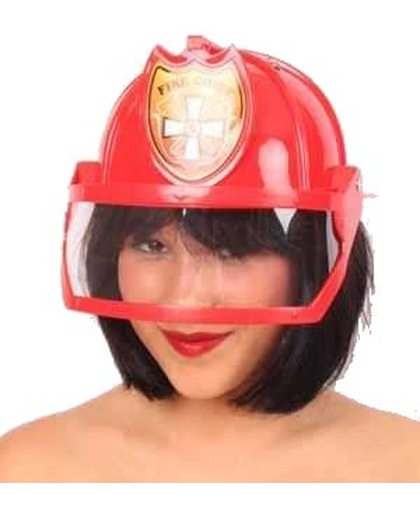 Brandweer helm rood met vizier