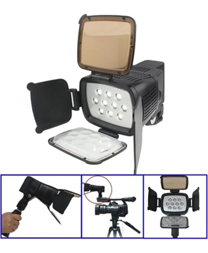 10 LED Video licht met Grip / Two Color Transparent Filter Cover (Tawny / Transparent) / Adjustable Brightness (LED-5012)