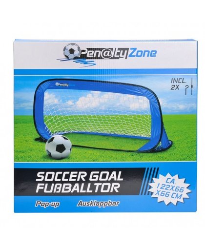 Penalty Zone voetbalgoal pop up blauw 122 x 66 x 66 cm