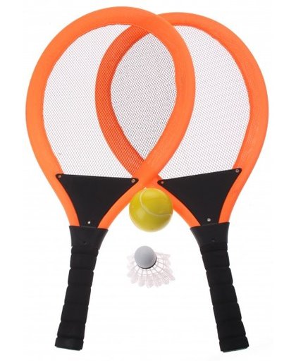 Eddy Toys tennisset oranje 55 cm 4 delig