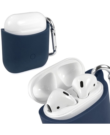 Tuff-luv - Siliconen hoesje voor de Apple airpods  headphones - blauw