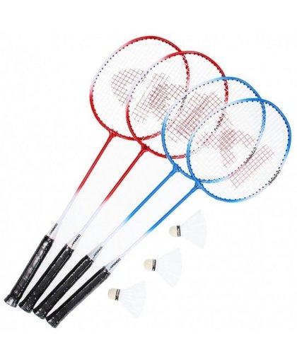 Donnay Badmintonset met net rood 4 stuks