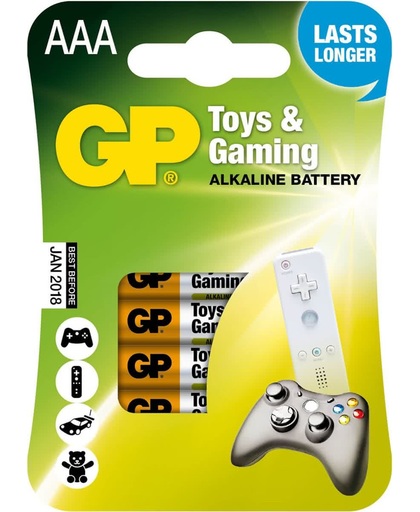 GP Batteries 4x AAA LR3 Batterijen voor speelgoed toys gaming