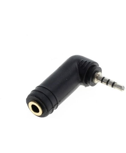 OTB 2,5mm Jack 4-polig (m) - 3,5mm Jack 4-polig (v) haakse adapter