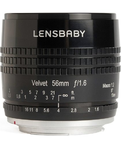 Lensbaby Velvet 56 - geschikt voor alles Sony systeemcamera's - zwart