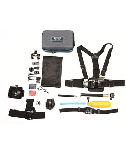 UKPRO Mega Accessoire Pakket voor alle GoPro's en meer Actiecamera's! - Blauwgrijs