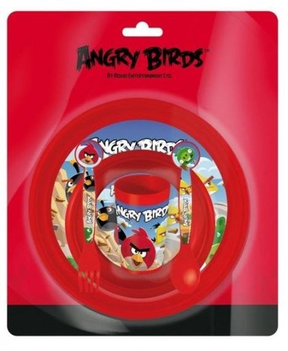 Angry Birds eetset kunststof 5 delig rood