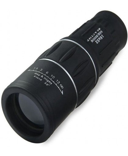 Professionele HD Monokijker 16x52 Dual Focus | Lens met 16x optische zoom | Monocular/Monoculair Mini Telescoop | Compacte Mono Verrekijker | 66M/8000M, zwart , merk BEACTIFF