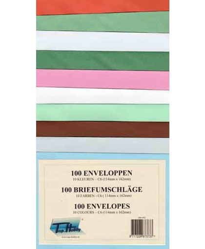 Enveloppen Pakje C6 - 10 kleuren - 100 stuks