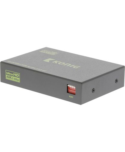 K\xf6nig KNVSP3434 HDMI Splitter HDMI-Ingang - 4x HDMI-Uitgang Donkergrijs