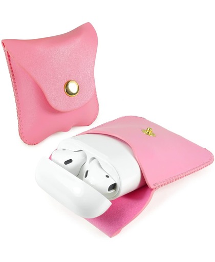 Tuff-luv - Faux leren hoesje voor de Apple airpods headphones - roze