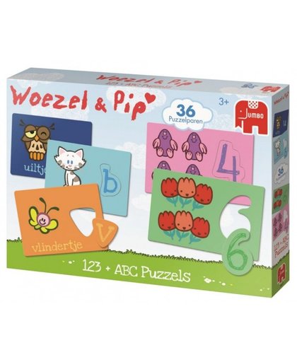 Jumbo Woezel & Pip ABC en 123 leerpuzzel 36 stukjes