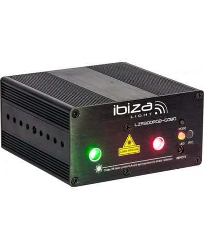 Ibiza Light LZR300RGB-GOBO Rgb laser met 12 gobo?s 300mw
