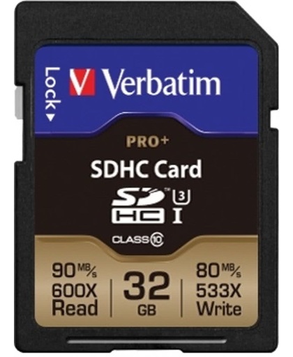 Verbatim Pro+ 32GB SDHC UHS Klasse 10 flashgeheugen