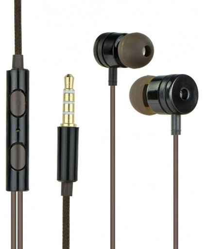 In-ear Stereo Aluminium Headset - Zwart