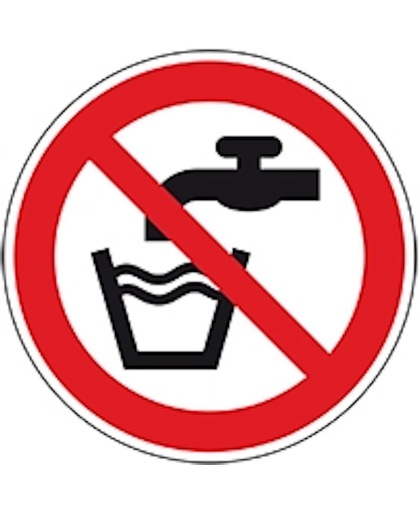 Verbodssticker ‘Geen drinkwater’, ISO 7010, Ø 200 mm