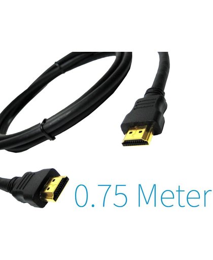 Dolphix - HDMI naar HDMI kabel - HDMI 1.4 - 0.75m - Zwart