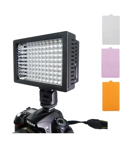 HD-126 White licht LED Video licht on-Camera Photography lichting Fill licht voor Canon, Nikon, DSLR Camera met 3 Filter Plates