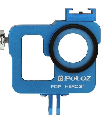 PULUZ Behuizing CNC Aluminium Kooi beschermings ontmoet 37mm UV-Filter Lens & Lens Cap voor GoPro HERO 3+ / 3 (blauw)