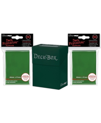 Ultra Pro Bundel voor Pokemon Kaarten - Deckbox 80+ en 2x50 Sleeves - Groen