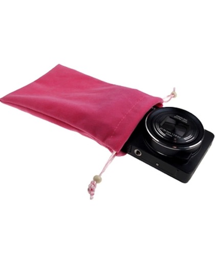 soft flannel carry bag met pearl button voor samsung galaxy camera (ek-gc100), magenta, afmeeting: 17x12cm (approx)