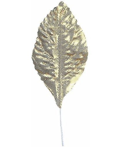 Decoratie bladeren goud 12 stuks