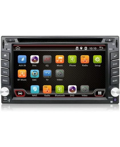 Navigatie radio | Dubbel din universeel | Android 6.0 | 6.2 inch touchscreen | DVD  GPS Wifi Mirror link OBD2 Bluetooth 3G/4G